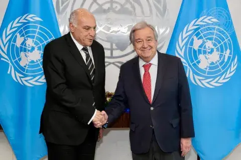 وزير الشؤون الخارجية يجري محادثات مع الأمين العام لمنظمة الأمم المتحدة